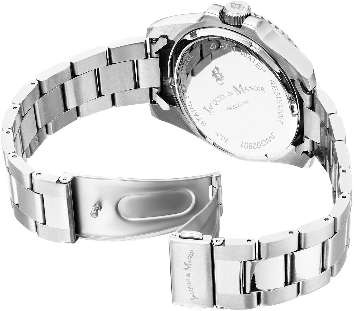 Jacques du Manoir Pro Scuba - Horloge - Zwart Zilver