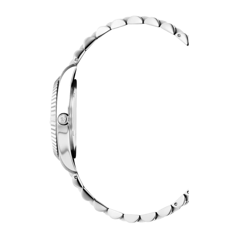 Jacques du Manoir Jacques du Manoir JWL01301 horloge dames staal in 34 mm, met mop wijzerplaat en romeinse cijfers Zilver