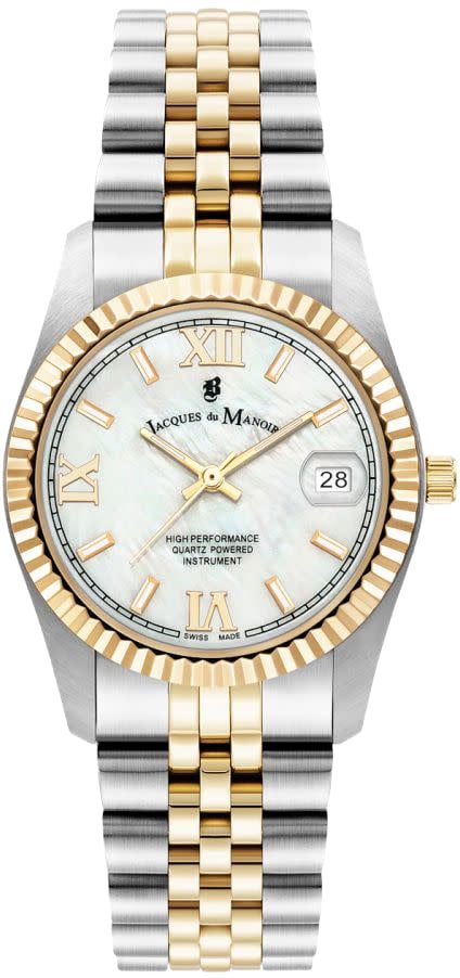 Jacques du Manoir Jacques du Manoir Horloge JWL01303 Inspiration Roman Staal Bi-color met MOP Wijzerplaat 36mm Divers