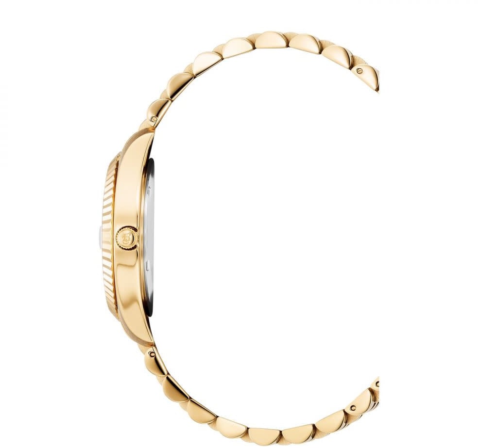 Jacques du Manoir Jacques du Manoir Horloge JWL01804 Staal met Geelgouden Plating en Gouden Reliëf Wijzerplaat 34mm Divers