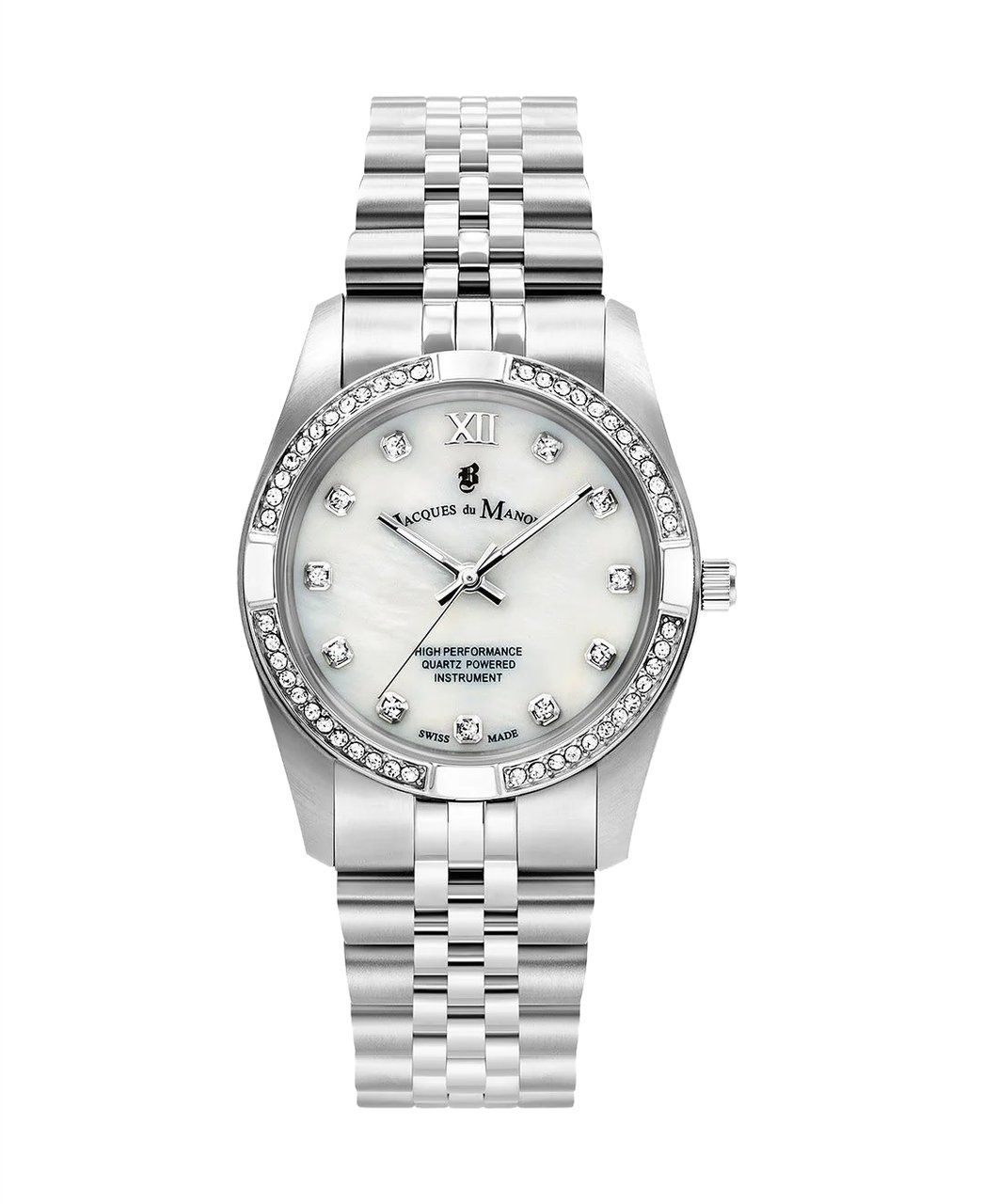 Jacques du Manoir Jacques du Manoir Horloge JWL02001 Staal met MOP Wijzerplaat met Zirkonia 34 mm Divers