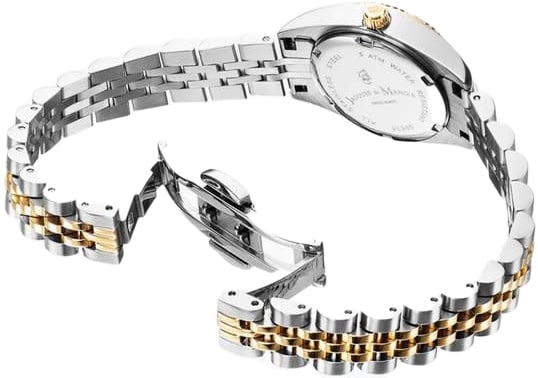 Jacques Du Manoir Horloge JWL02101 Staal Bi-color Quartz Swiss Made 26mm Zilver