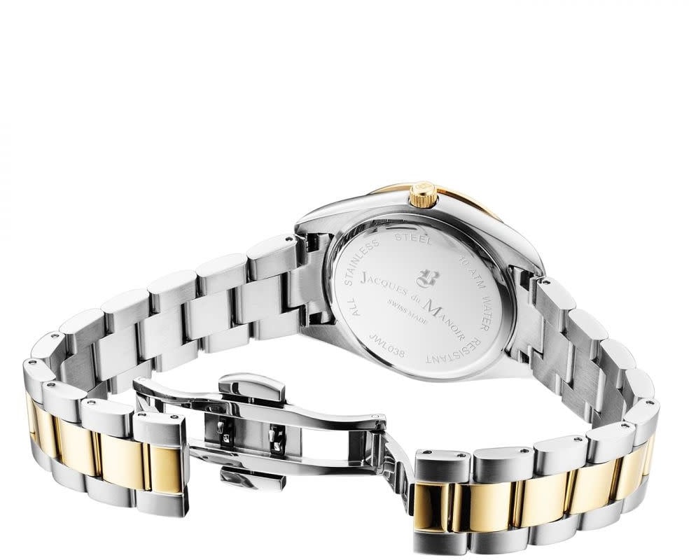 Jacques du Manoir Jacques du Manoir Horloge JWL03805 Inspiration Allure Staal Bi-color met Blauwe Wijzerplaat 32mm Goud