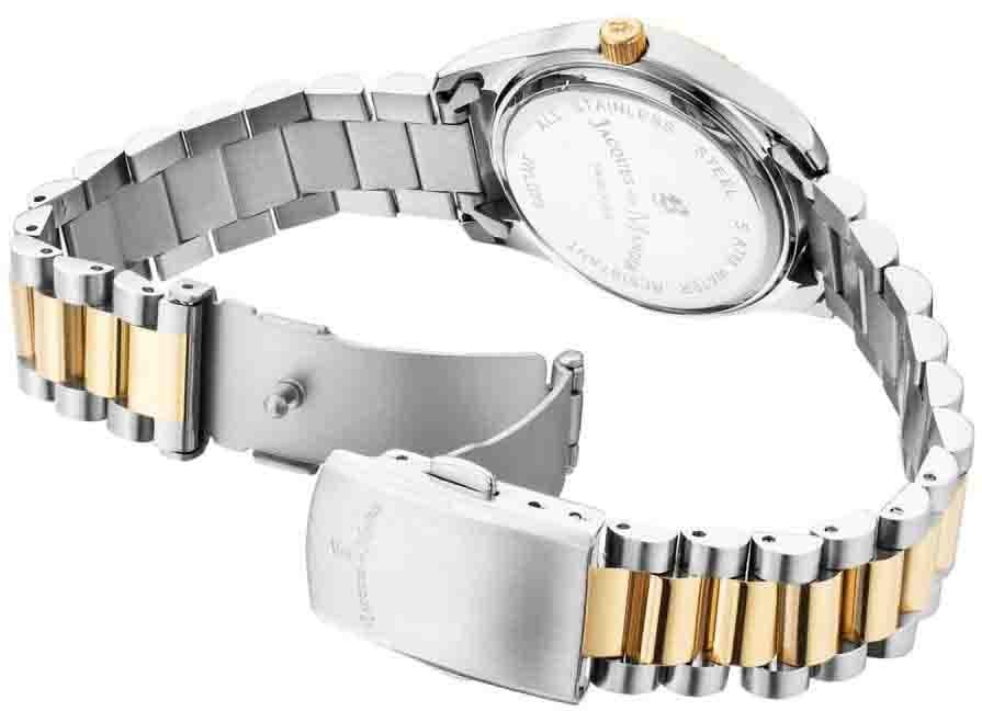 Jacques du Manoir Jacques du Manoir Horloge JWL03905 Insperation Prime Staal Bi-color Quartz Siss Made 50m Waterdicht 31mm Zilver