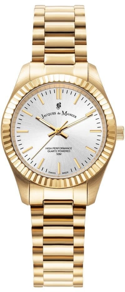 Jacques du Manoir Jacques du Manoir Horloge JWL03907 Inspiration Prime Staal met Geelgouden Plating Quartz Swiss Made 31mm Goud