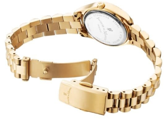 Jacques Du Manoir Horloge JWL04007 Inspiration staal Goudkleurig met zwarte wijzerplaat 26.5MM Goud