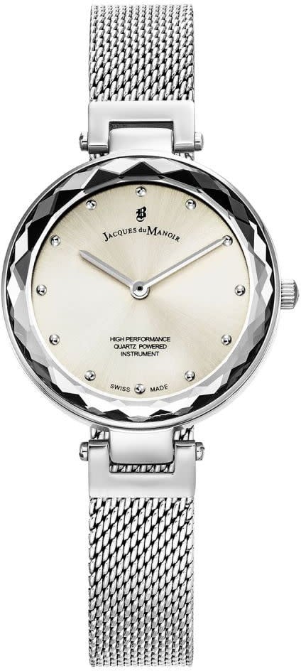 Jacques du Manoir Jacques Du Manoir Horloge JWL04301 Selena Staal Quartz Swiss made met Mesh Horlogeband Zilver