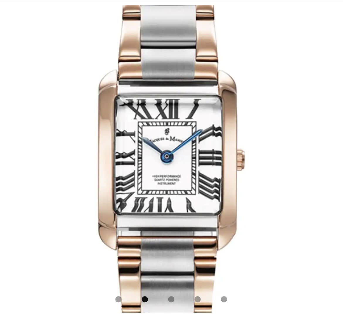 Jacques du Manoir Jacques Du Manoir Horloge JWL04404 Emily Staal Bi-color Roséplate Quartz Swiss Made Vierkant Zilver