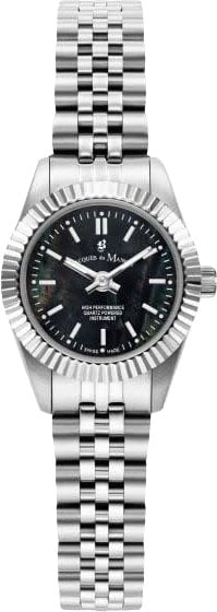 Jacques Du Manoir Horloge JWL05101 Staal met Zwarte Wijzerplaat Quartz 22mm Zilver