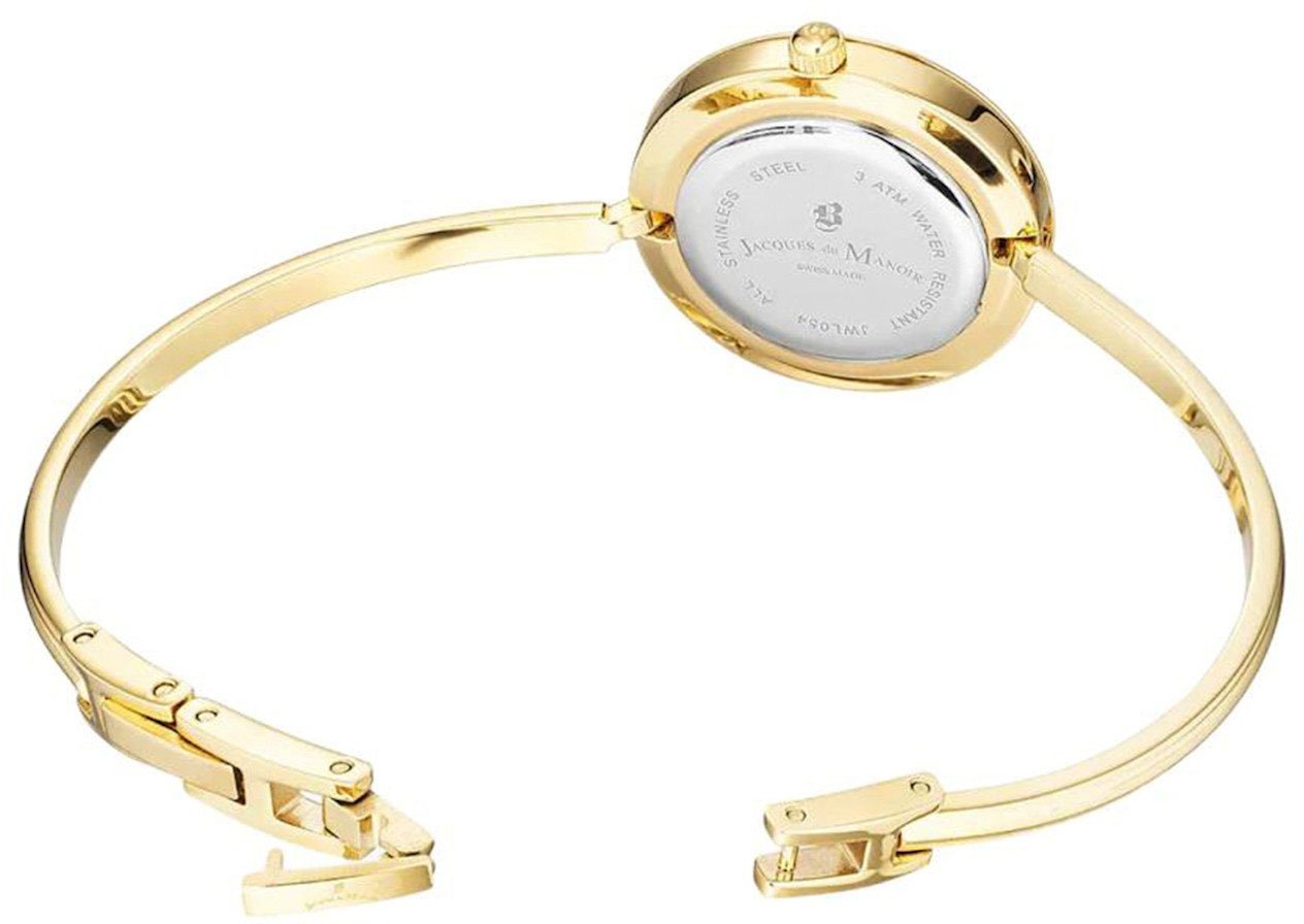 Jacques du Manoir Jacques Du Manoir JWL05401 Aurora Horloge Staal Goudkleurig  met witte wijzerplaat maat 26 mm met 4 verschillende ringen Goud