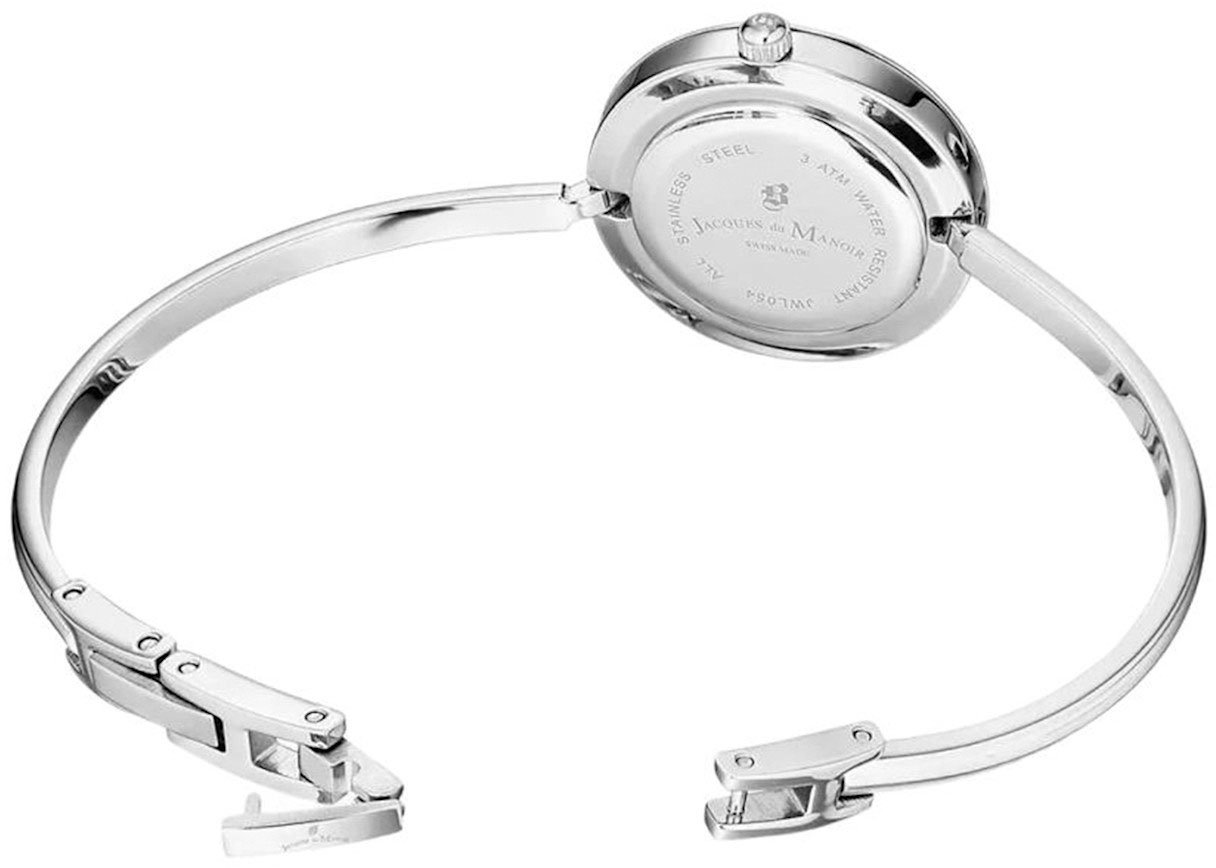 Jacques du Manoir Jacques Du Manoir JWL05403 Aurora Horloge Staal Bi-Color  met witte wijzerplaat maat 26 mm met 4 verschillende ringen Zilver