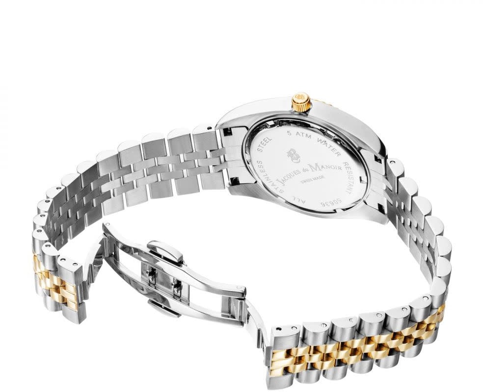 Jacques du Manoir Horloge NRO.07 Staal Bi-color Quartz Swiss Made 36mm Zilver
