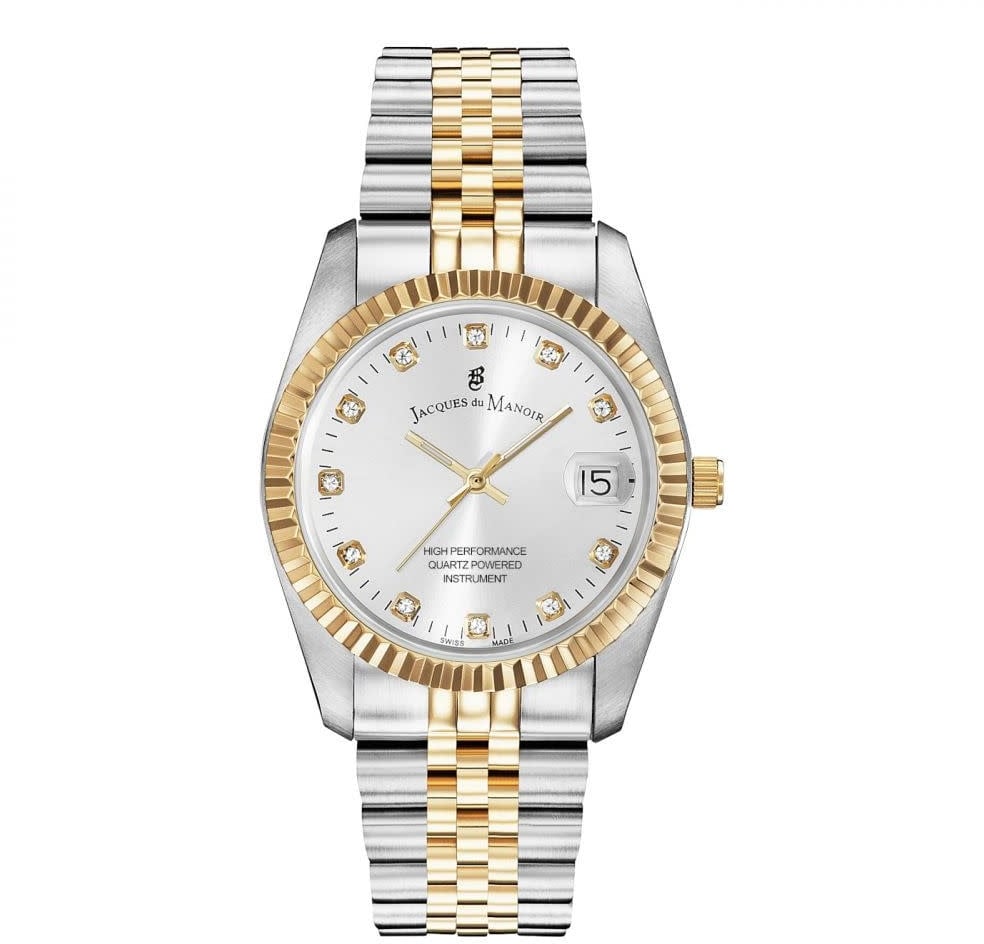 Jacques du Manoir Horloge NRO.07 Staal Bi-color Quartz Swiss Made 36mm Zilver