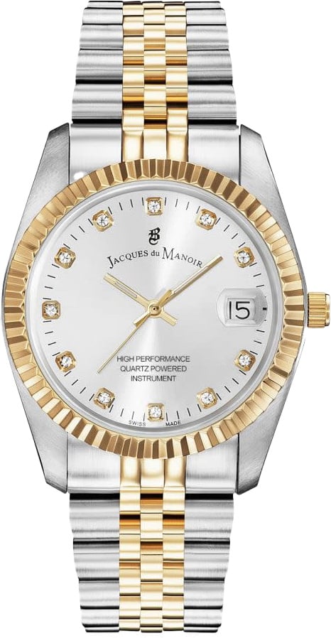 Jacques du Manoir Jacques du Manoir Horloge NRO.07 Staal Bi-color Quartz Swiss Made 36mm Divers