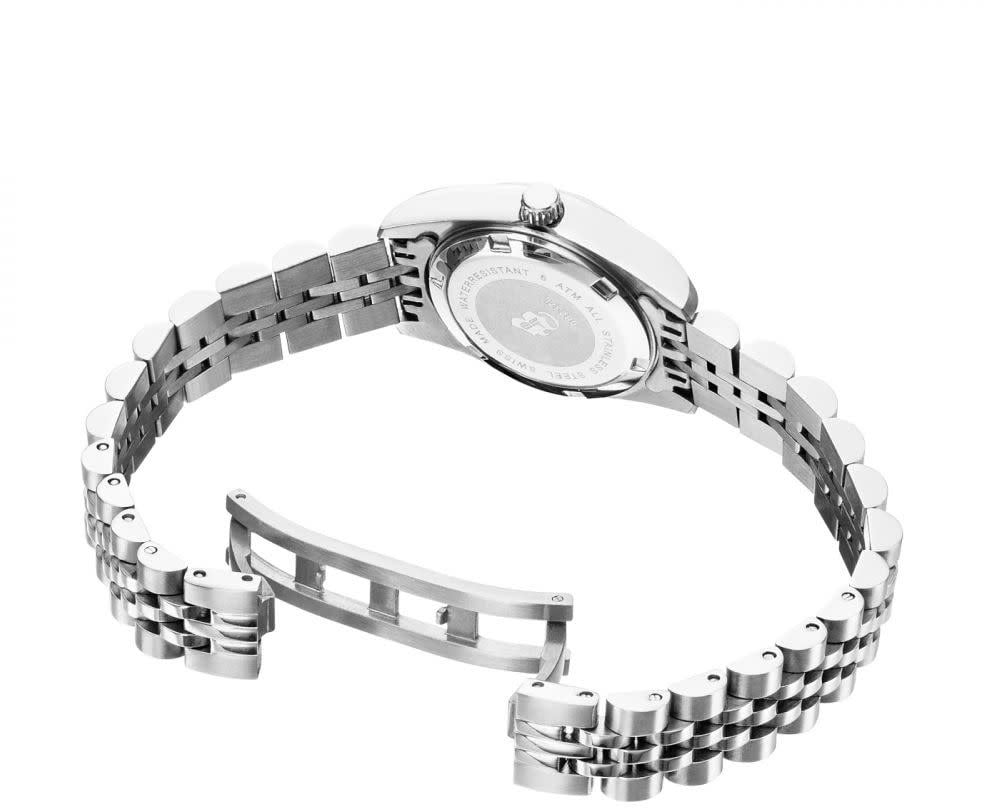 Jacques du Manoir Jacques du Manoir Horloge NRO.02 Inspiration Staal Quartz Swiss Made met Zirkonia 28mm Zilver