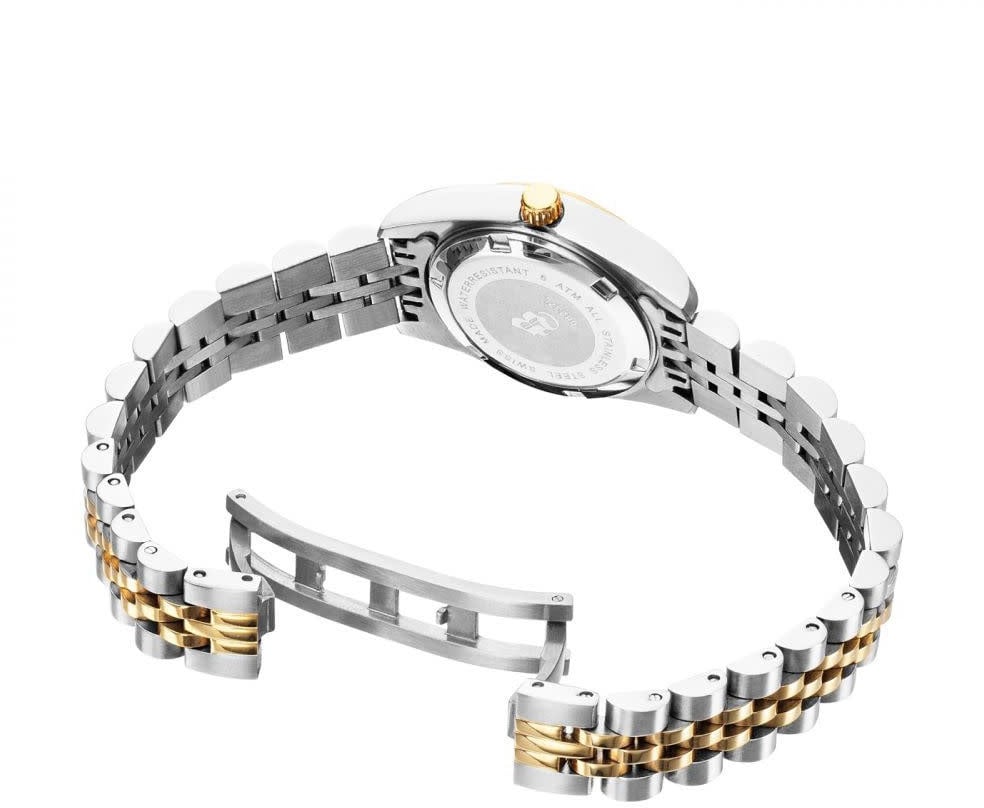 Jacques du Manoir Jacques du Manoir Horloge NRO.08 Staal Bi-color Zilveren Wijzerplaat met Zirkonia 26mm Zilver