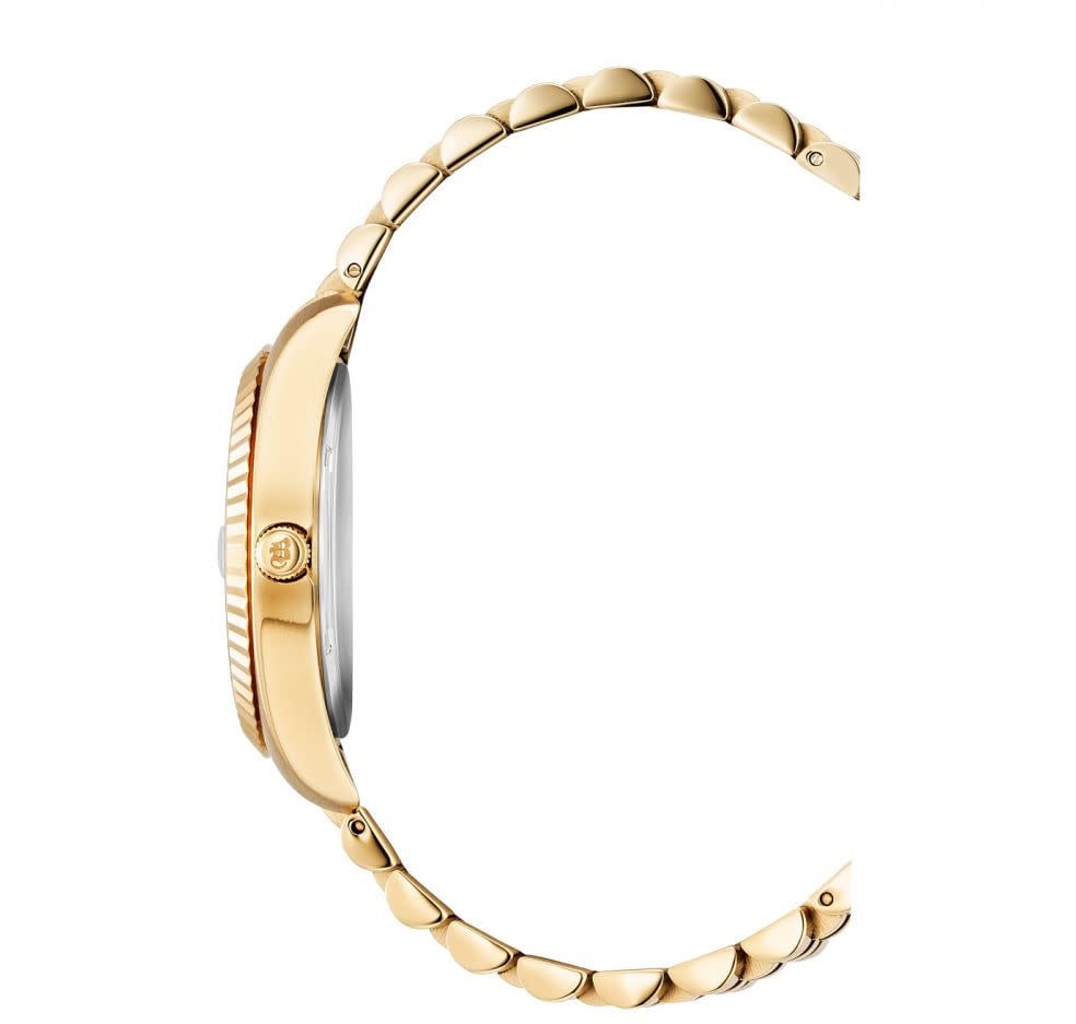 Jacques du Manoir Jacques du Manoir Horloge NRO.21 Staal met Geelgouden Plating en Zwarte Wijzerplaat met Zirconia 36mm Goud