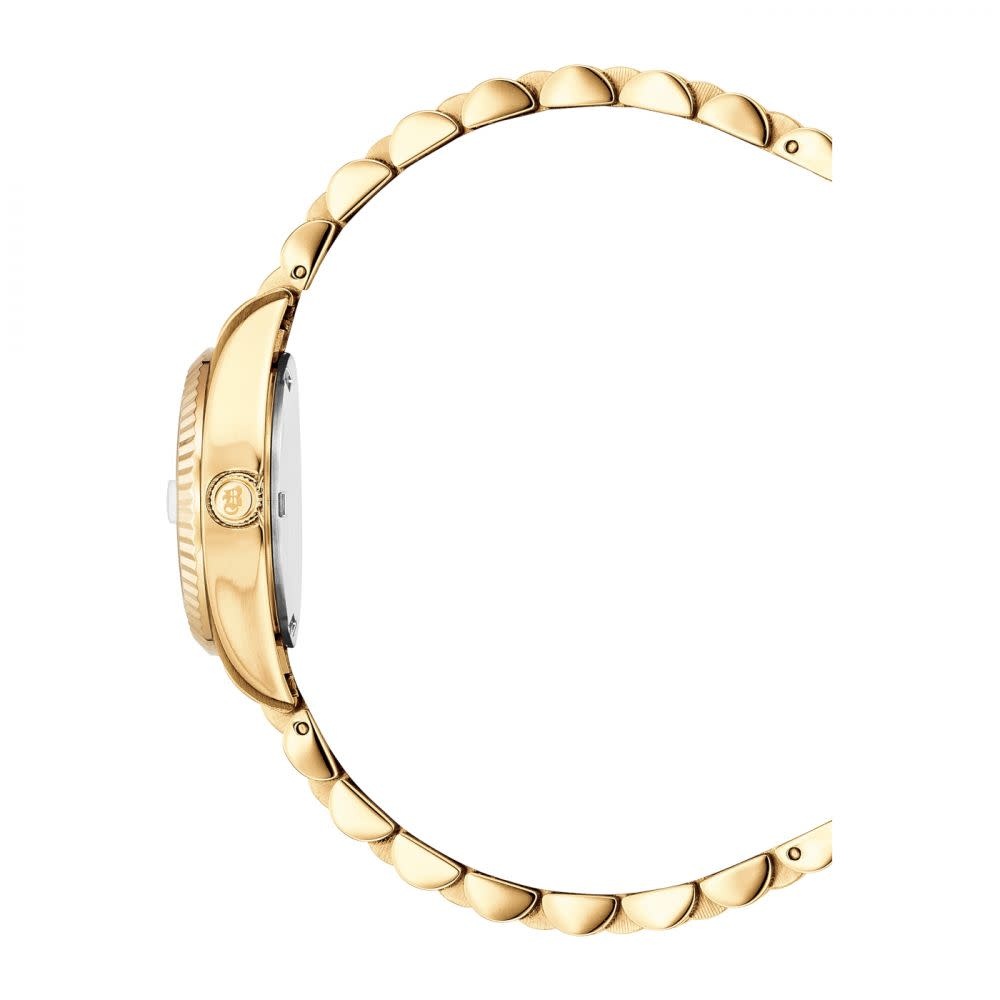 Jacques du Manoir Jacques du Manoir Horloge NRO.22 Staal met Geelgouden Plating en Zwarte Wijzerplaat met Zirkonia 26mm Divers