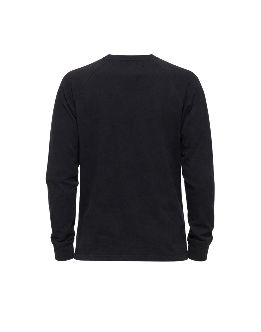 James Perse Black Cotton Long Sleeve Crew Pique T-Shirt Zwart