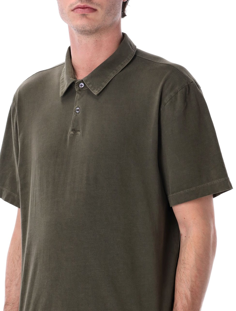 James Perse Classic Fit Sprawled Cotton Polo Shirt Zwart