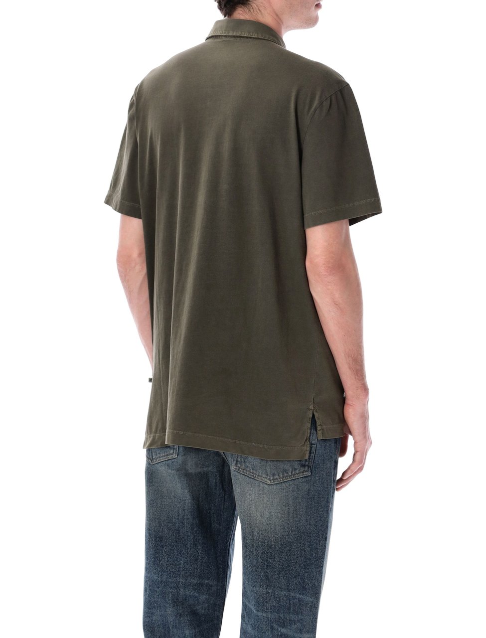 James Perse Classic Fit Sprawled Cotton Polo Shirt Zwart