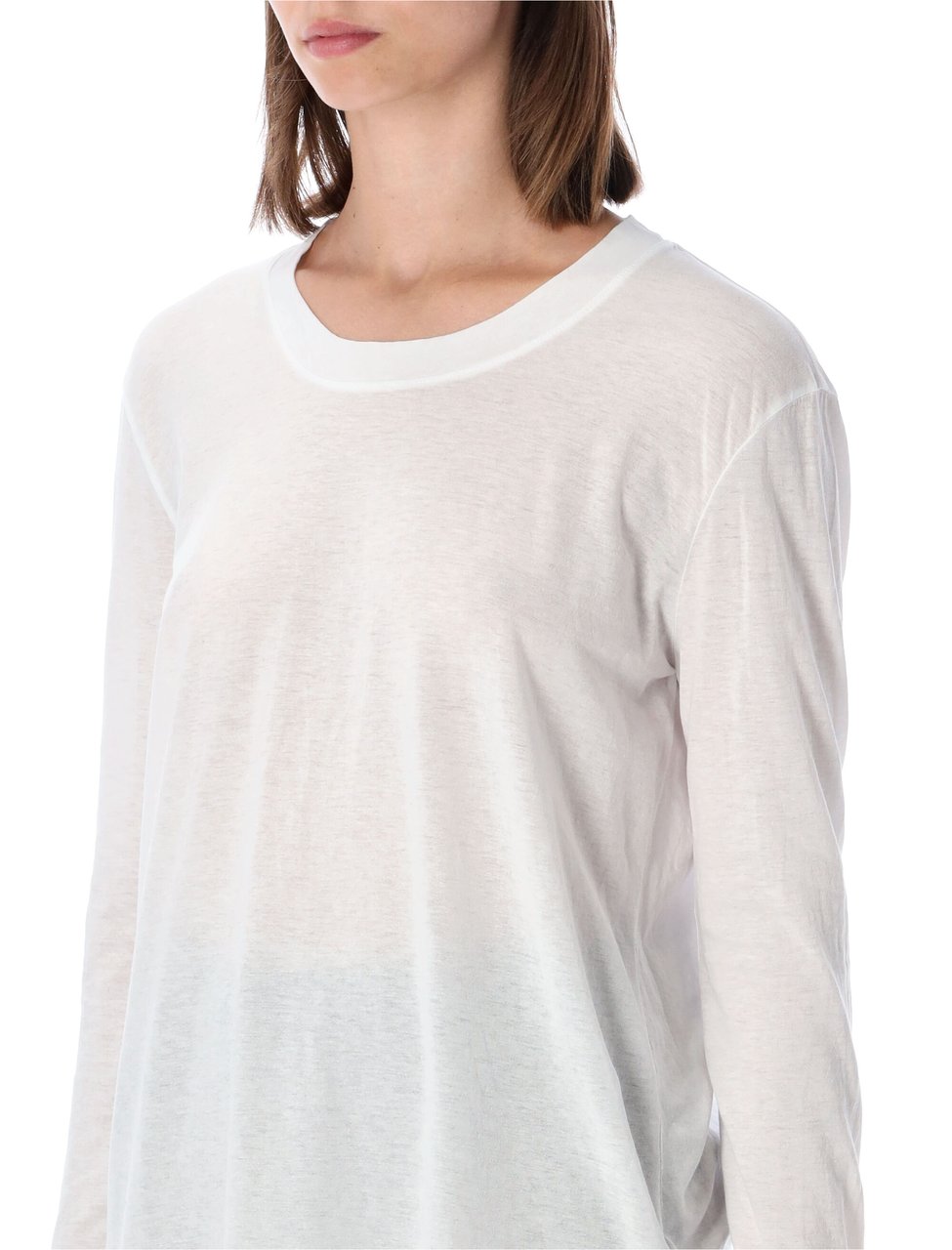 James Perse Clear Jersey Long Sleeve T-Shirt Wit