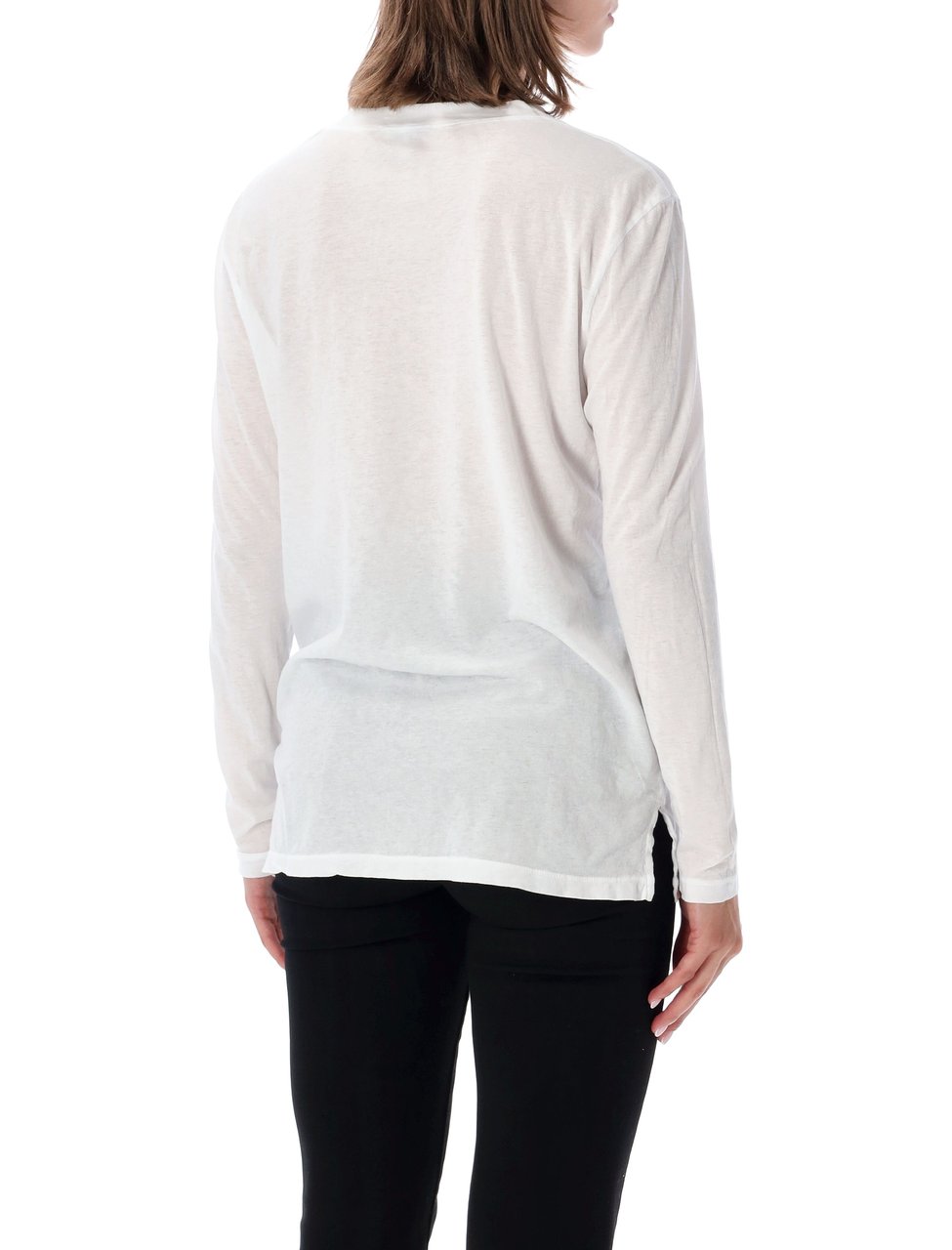 James Perse Clear Jersey Long Sleeve T-Shirt Wit
