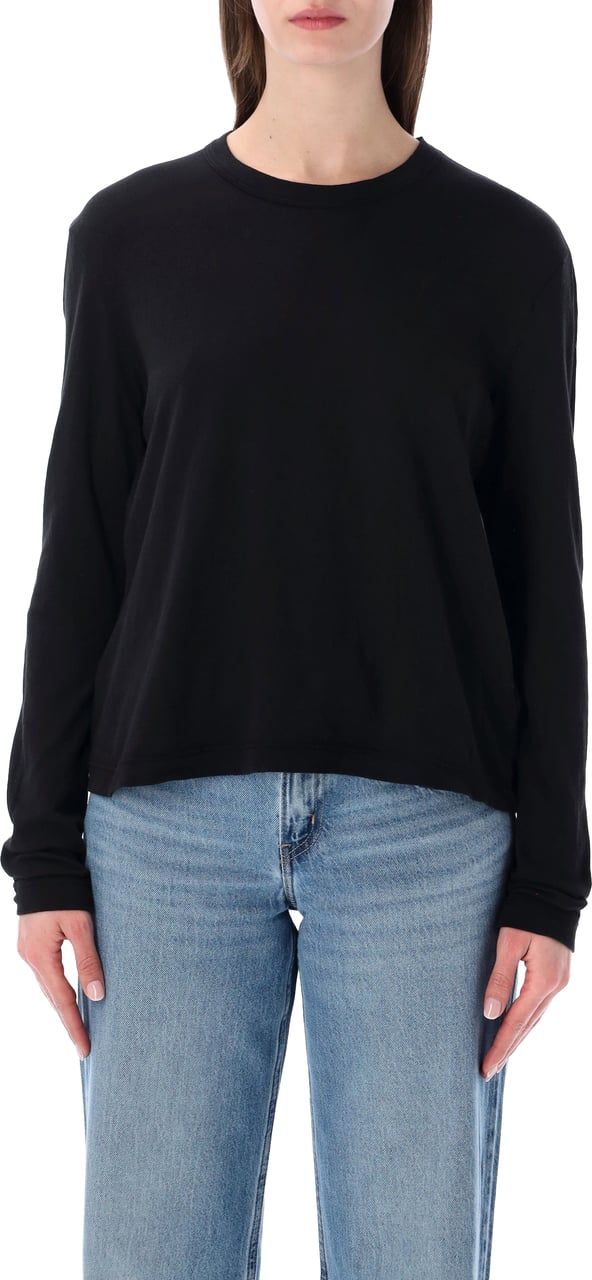 James Perse Lightweight Crepe Jersey Oversized T-Shirt Zwart