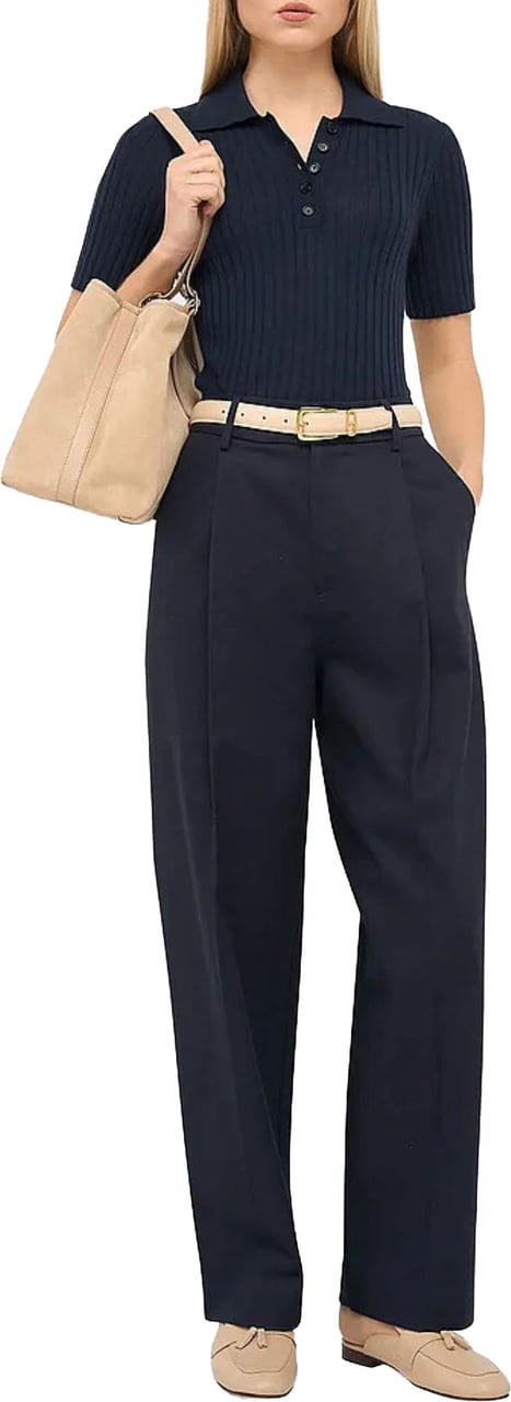 Janice Janice Paperbag Broek Blauw Balti Blauw