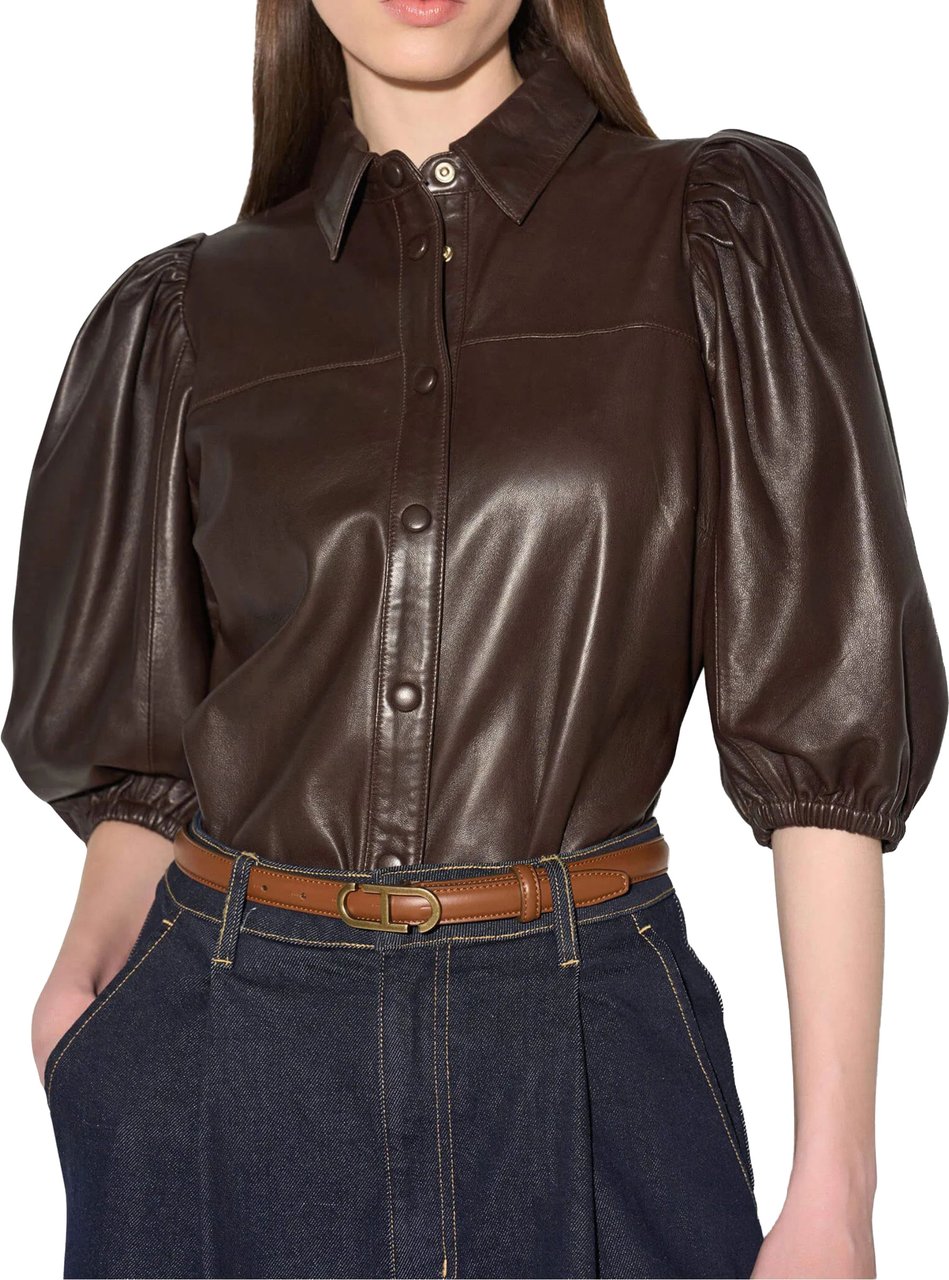 Janice Lars Blouses Bruin Lars Leer Bruin