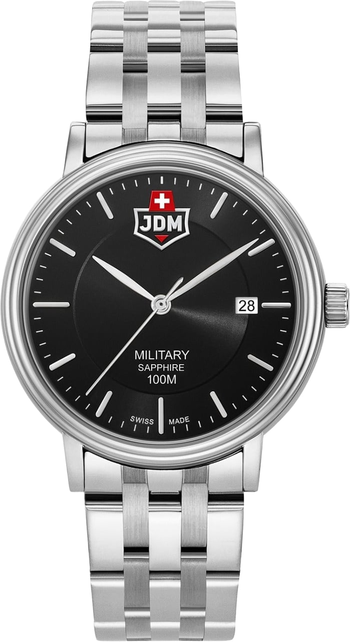 JDM Military - Horloge - Zwart Zilver