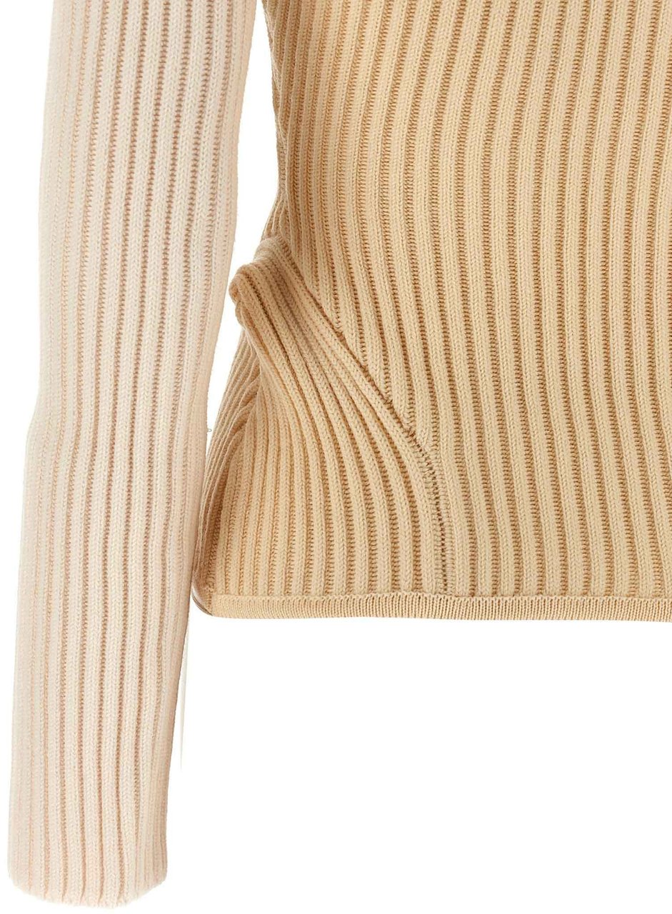 Jean Paul Gaultier Beige Merino Wool Cardigan Beige