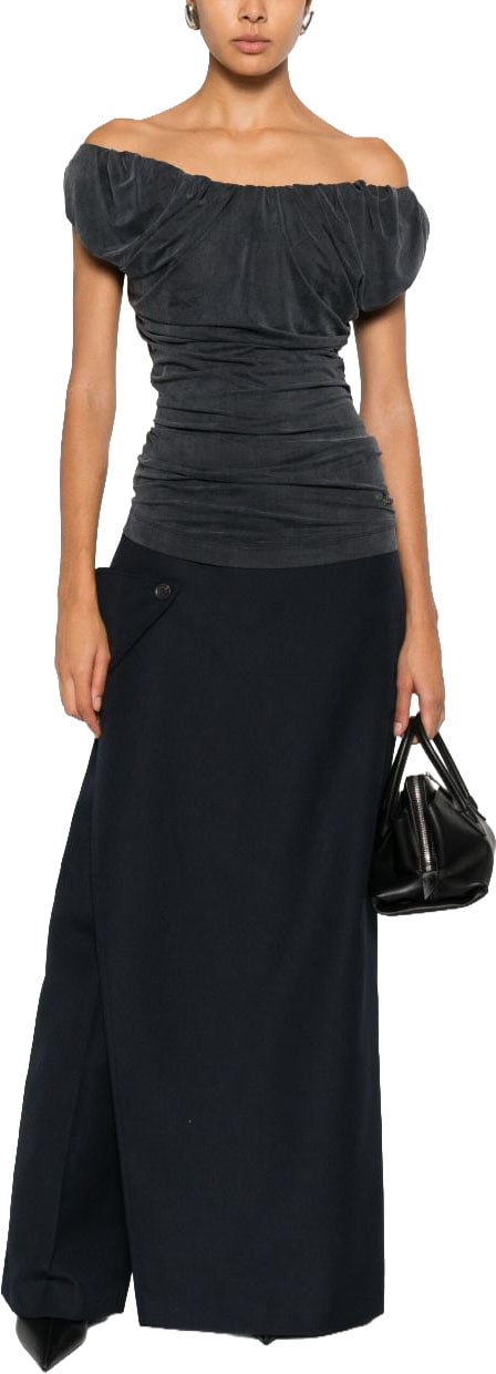 Jean Paul Gaultier Wrap Design Maxi Skirt Zwart