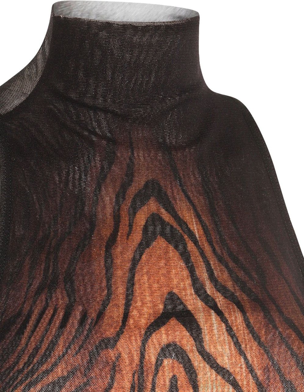 Jean Paul Gaultier Wood Grain Print Maxi Dress Zwart