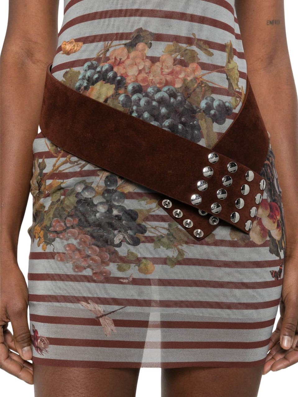 Jean Paul Gaultier Fitted Mini Dress with Floral Grijs