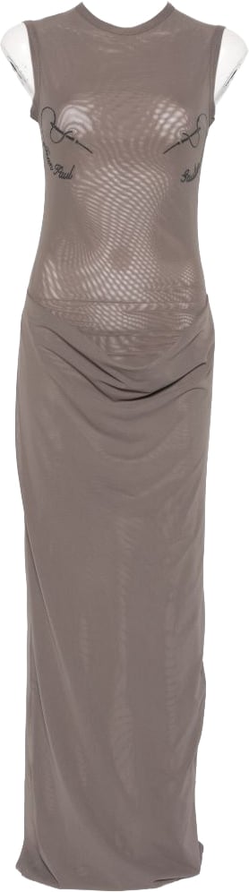 Jean Paul Gaultier Sleeveless Maxi Dress with Embroidered Detail Roze
