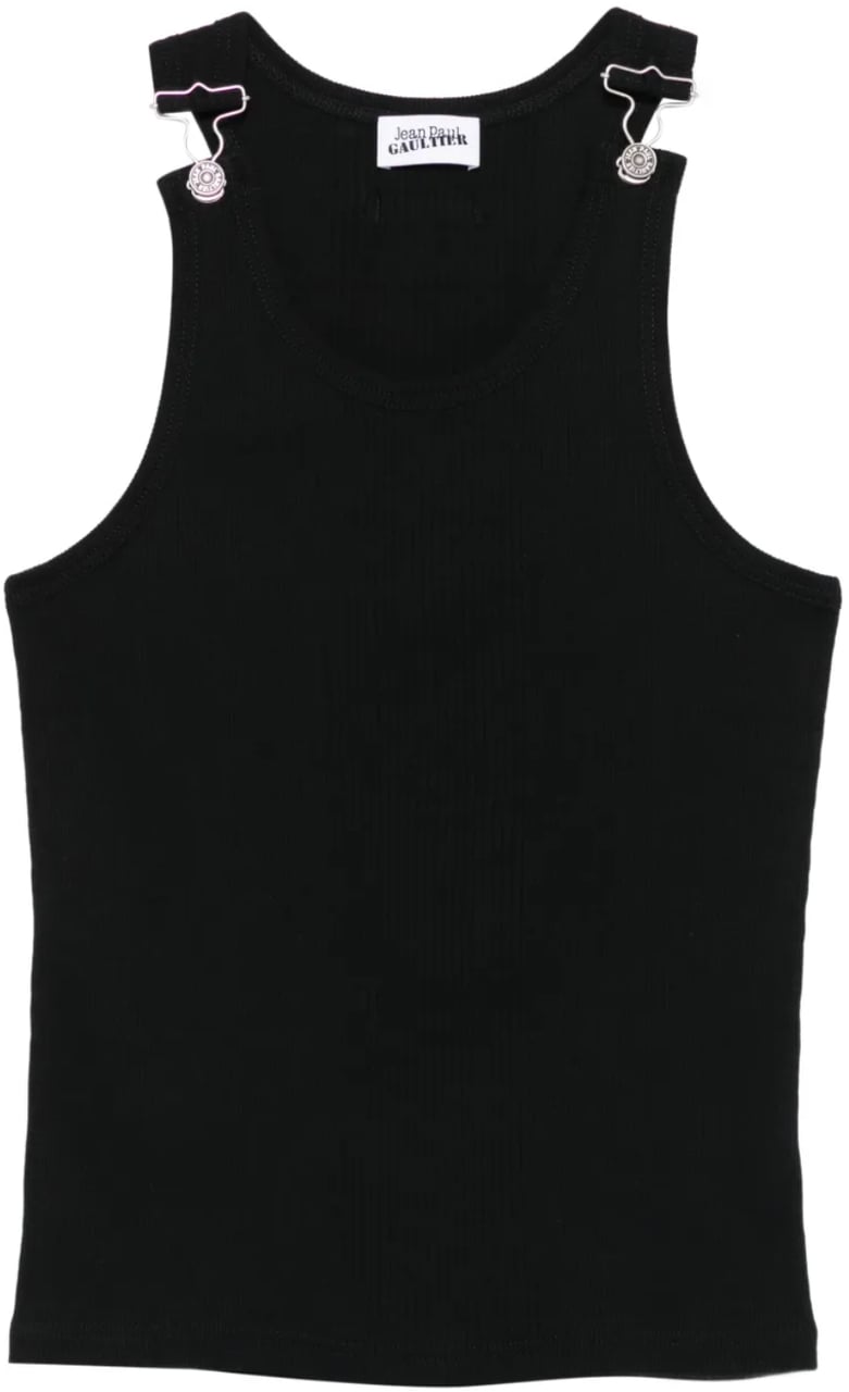 Jean Paul Gaultier Tanktop Embroidered Jean Paul Gaultier Black Zwart