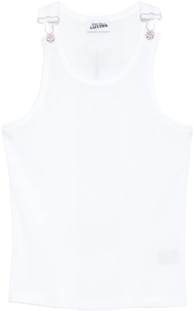 Jean Paul Gaultier Tanktop Embroidered Jean Paul Gaultier White Wit
