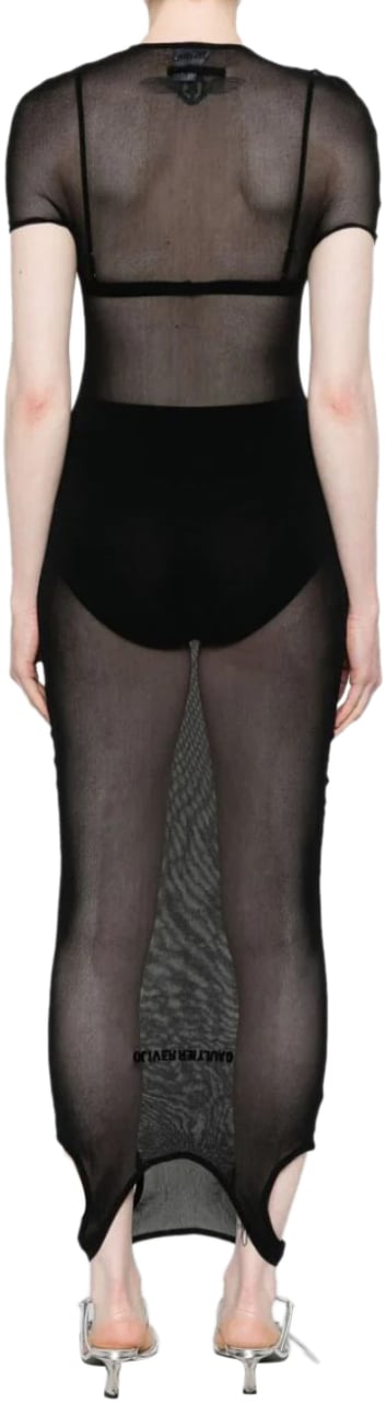 Jean Paul Gaultier Mesh Double Side Dress Black Zwart