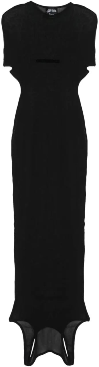 Jean Paul Gaultier Mesh Double Side Dress Black Zwart