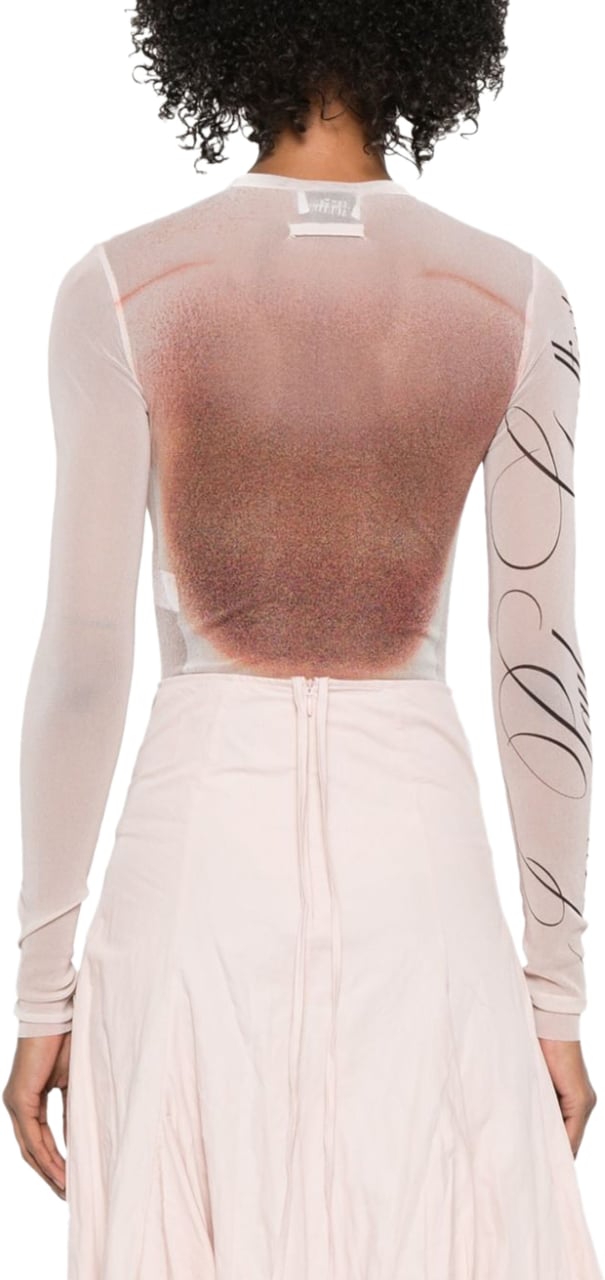Jean Paul Gaultier Mesh Long Sleeves Body Printed Le Classique Palepink/dustypink Divers