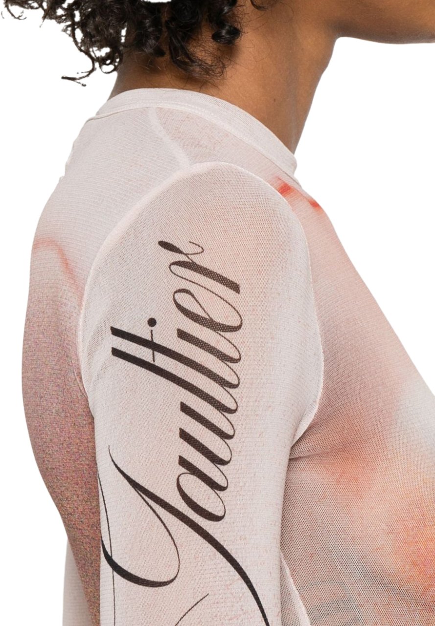 Jean Paul Gaultier Mesh Long Sleeves Body Printed Le Classique Palepink/dustypink Divers