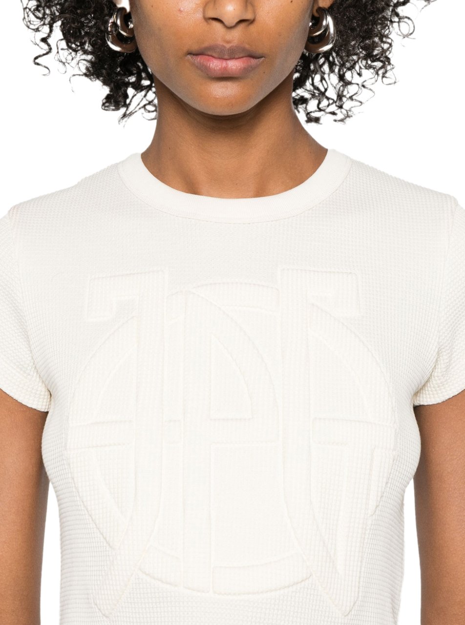 Jean Paul Gaultier Waffle Baby Tee With Embossing Ecru Divers