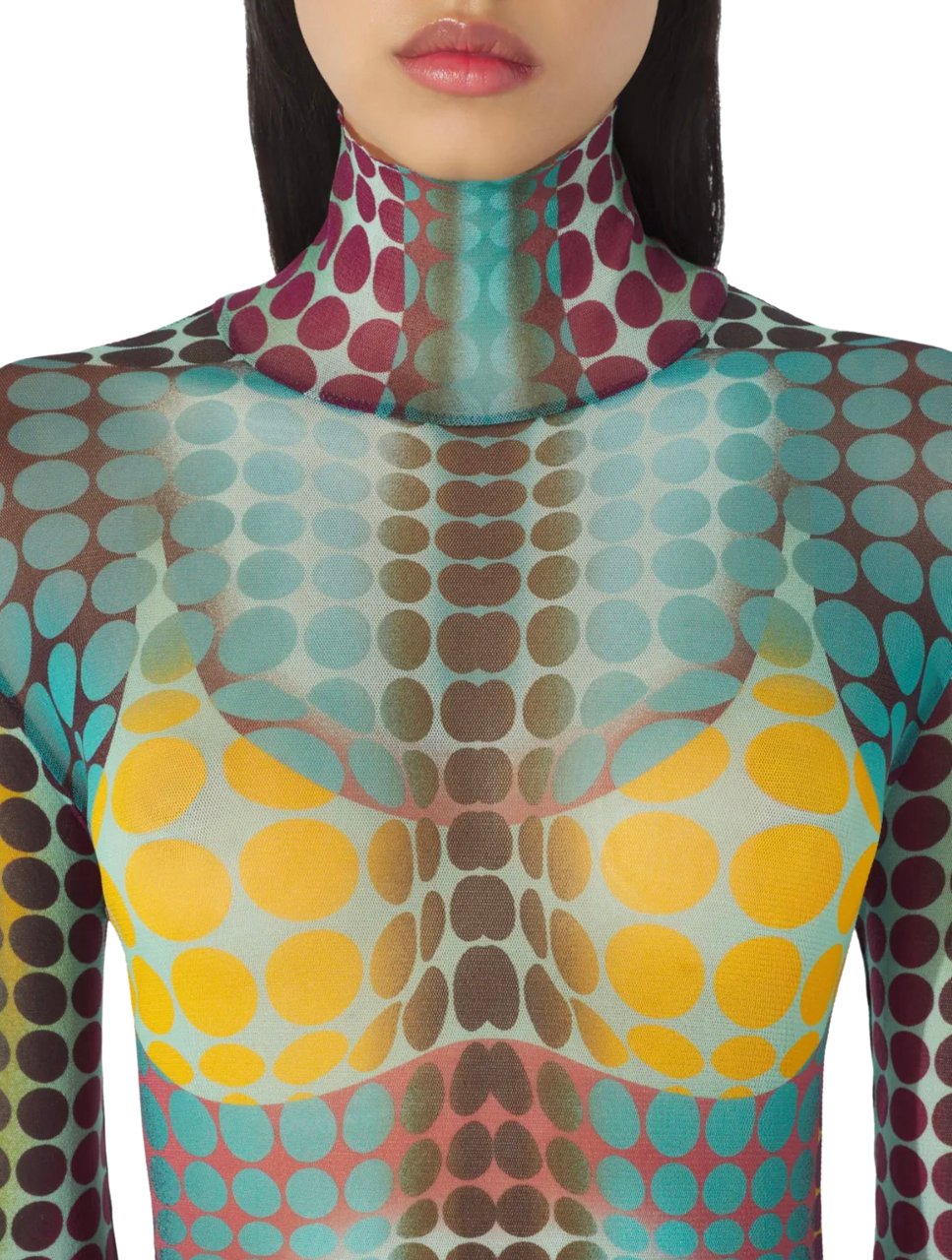 Jean Paul Gaultier Re-edition High Neck With Long Sleeves Blue/purple/yellow Geel