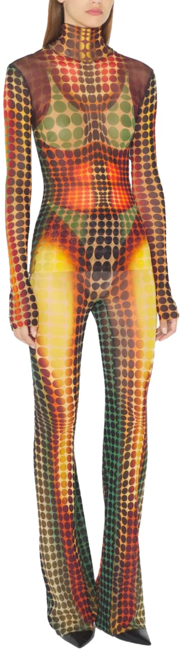 Jean Paul Gaultier Re-edition Flare Trousers Orange/blue/brown Blauw