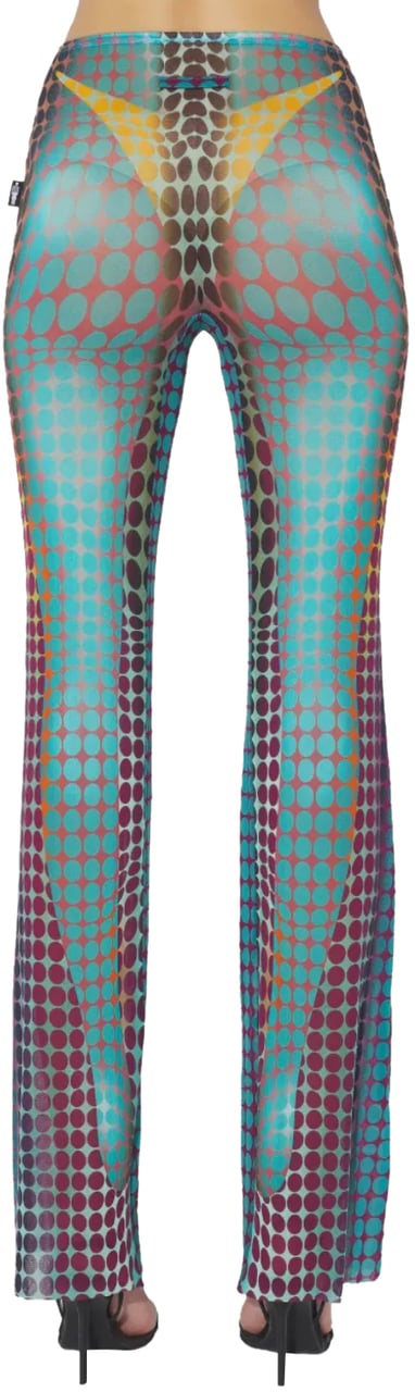 Jean Paul Gaultier Re-edition Flare Trousers Blue/purple/yellow Geel