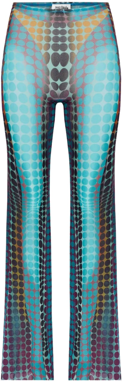 Jean Paul Gaultier Re-edition Flare Trousers Blue/purple/yellow Geel