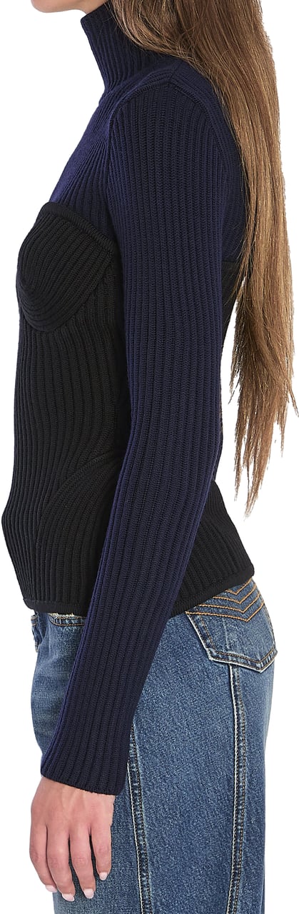 Jean Paul Gaultier Ribbed knit pullover Zwart