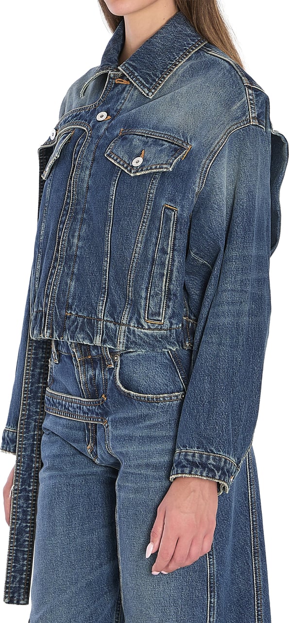 Jean Paul Gaultier Strap jacket in denim Blauw