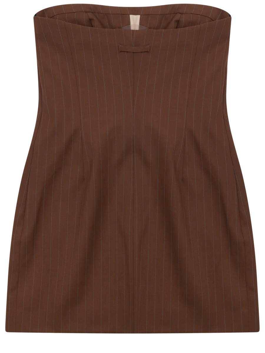 Jean Paul Gaultier Strapless Virgin Wool-Blend Mini Dress Zwart